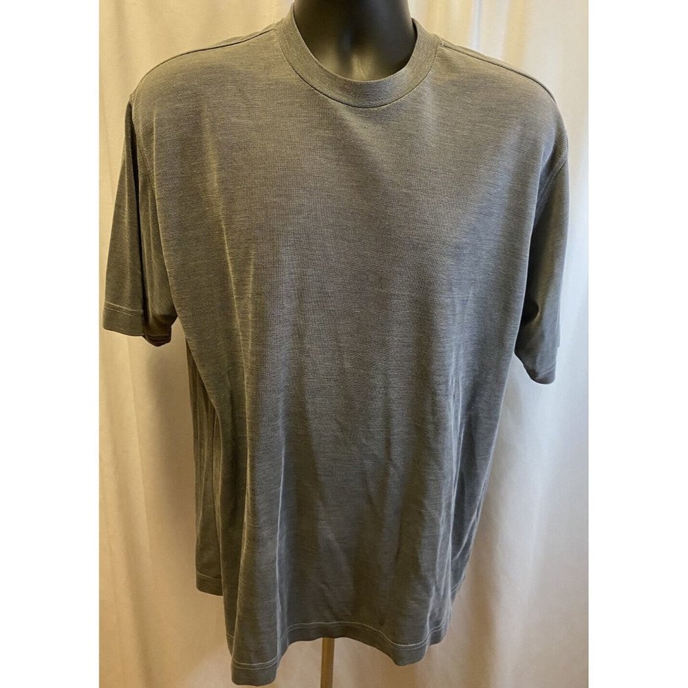 Axis LA Mens Large Top Short Sleeve Pullover Gray Band Collar